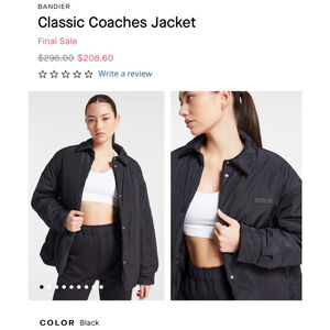 Women's Bandier Jacket, Size M, Black $298 MSRP